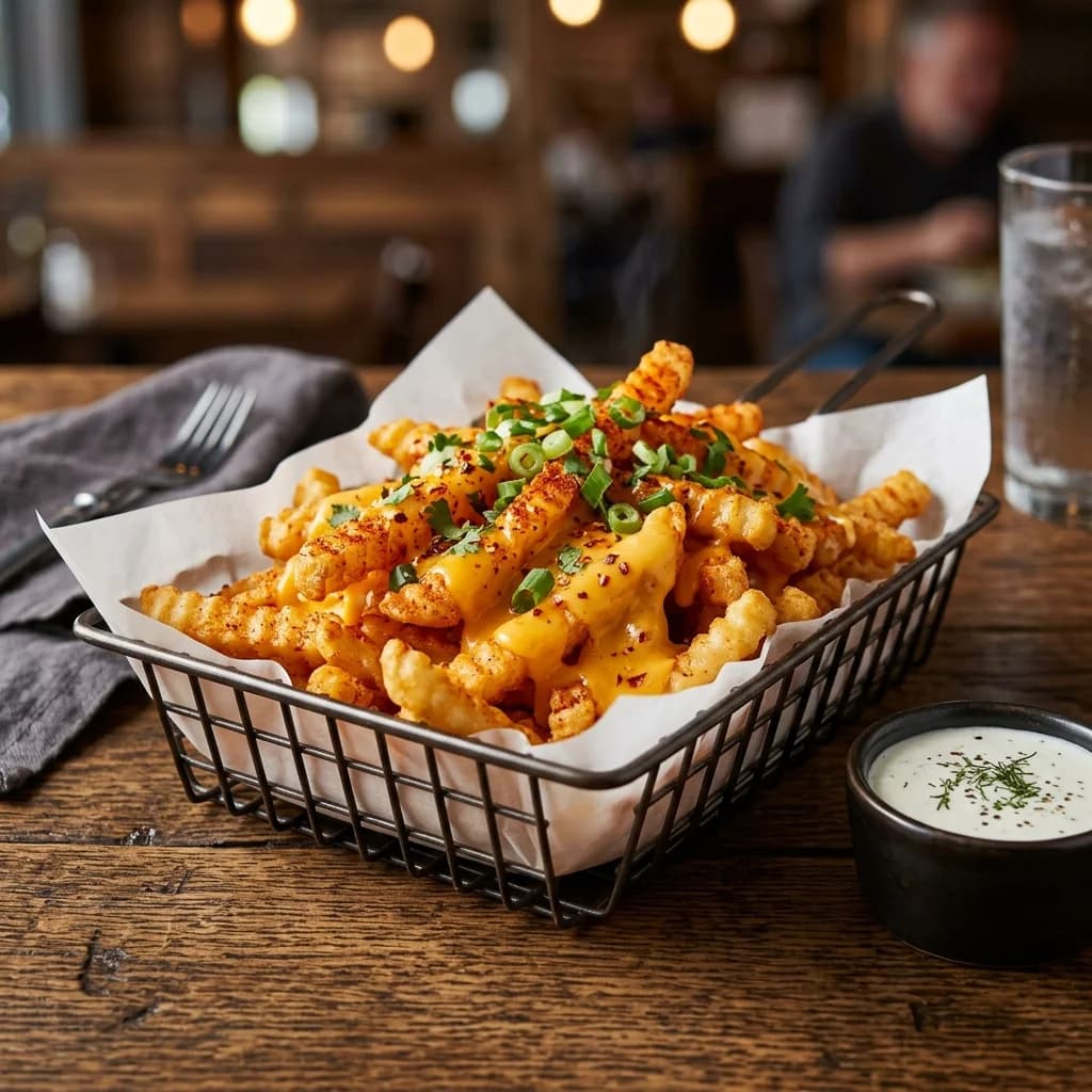 Spicy Cheese Fries with Ranch