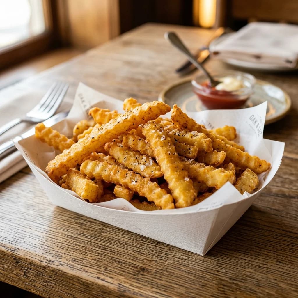 Golden crinkle cut french fries
