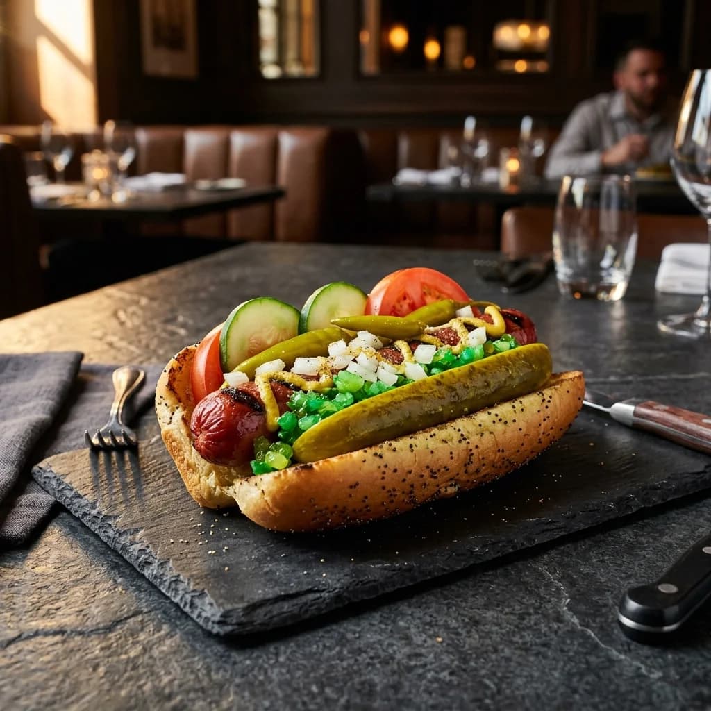 Shake Shack split griddled flat-top hot dog