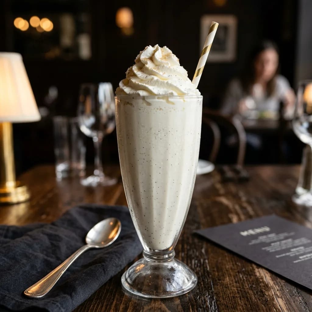 Creamy Madagascar vanilla hand spun milkshake
